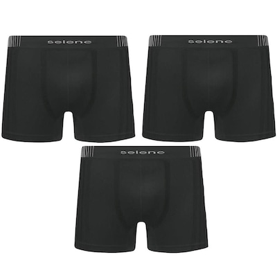 Cueca Boxer Selene sem Costura - Adulto - 3 Unidades - Foto 1
