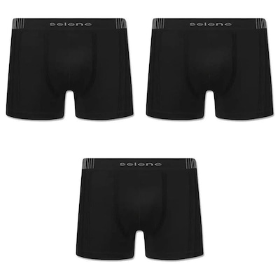 Cueca Boxer Selene sem Costura Tamanho Especial - Adulto - 3 Unidades - Foto 1