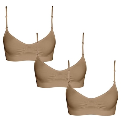 Kit Top Fitness Selene Regulável sem Costura - 3 unidades - Feminino - Foto 1