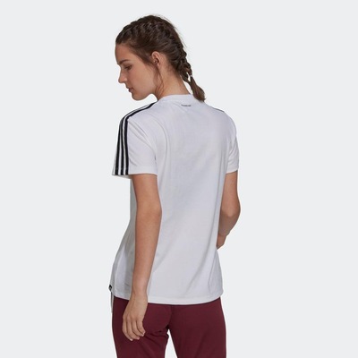 Camiseta adidas Estampada End Plastic Waste 3-Stripes Primeblue - Feminina - Foto 4