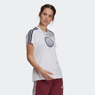 Camiseta adidas Estampada End Plastic Waste 3-Stripes Primeblue - Feminina - Foto 5