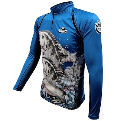 Camiseta de Pesca Manga Longa King Brasil Tilápia Proteção UV50+ - Masculina - Foto 3