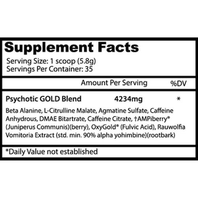 Pré Treino Psychotic Gold Insane Labz - Fruit Punch - 204g - Foto 2