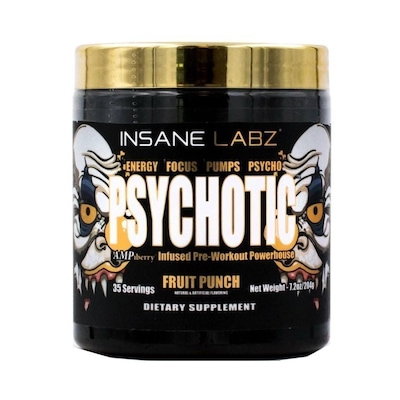 Pré Treino Psychotic Gold Insane Labz - Fruit Punch - 204g - Foto 1