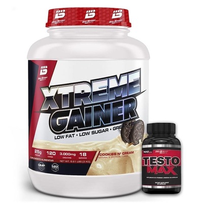 Kit Xtreme Gainer Cookies 3Kg + Testosterona Testo Max 60 Tábs - Bio Sports USA - Foto 1