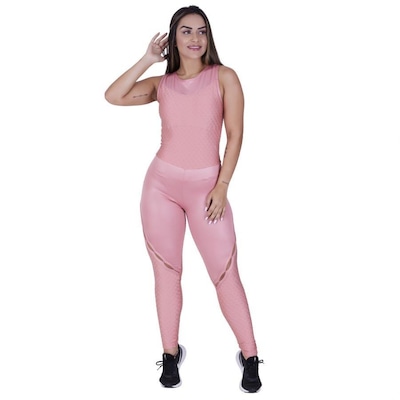 Macacão  Orbis Fitness Textura Recortes Cirre Liso Bojo Tiras Costas - Feminino - Foto 2