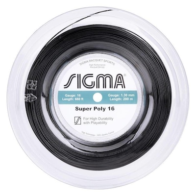 Corda para Raquete de Tênis Sigma Super Poly 16L 1.30mm - Foto 1