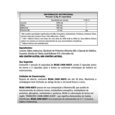 BCAA 2400 AGE - 60 cápsulas - Foto 2