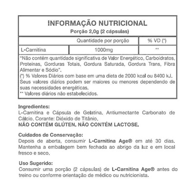 L-Carnitina Age - 60 cápsulas - Foto 2