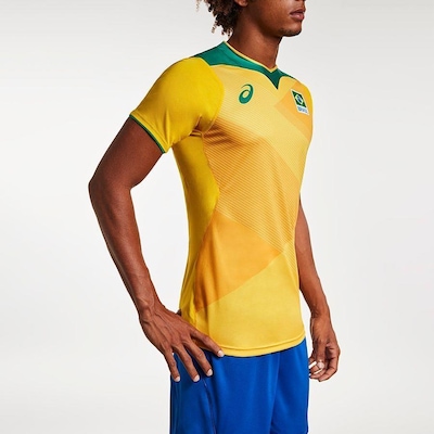 Camisa Asics Oficial da Seleção Brasileira de Vôlei - Masculina - Foto 4