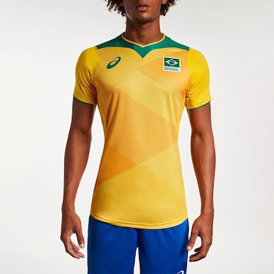 Camisa Asics Oficial da Seleção Brasileira de Vôlei - Masculina - Foto 1