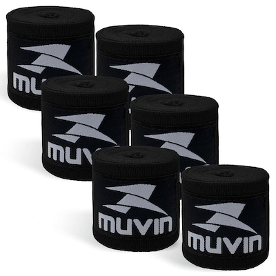 Kit Bandagem Elástica 3m Muvin com 3 Pares - Atadura Protetora - Boxe Muay Thai Artes Marciais Luta - Foto 1