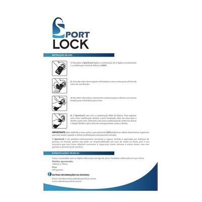 Cadeado Sport Lock Multiuso - Foto 6
