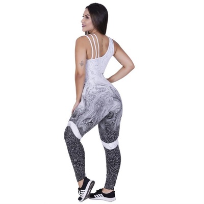 Macacão com Bojo Orbis Fitness Degrade com Recortes um Ombro - Feminino - Foto 2