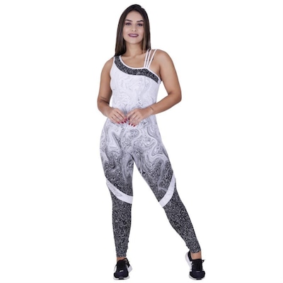 Macacão com Bojo Orbis Fitness Degrade com Recortes um Ombro - Feminino - Foto 3