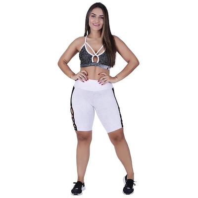 Conjunto Orbis Fitness com Bermuda Tiras Degrade + Top Bojo Decotado - Feminino - Foto 2