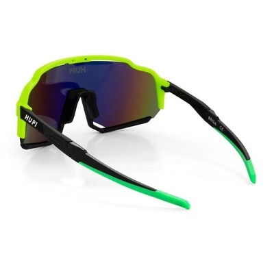 Óculos de Sol Esportivo Ciclismo Beach Tennis HUPI Brisa Preto e Verde Lente Dourado Espelhado - Foto 3