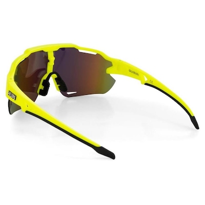 Óculos de Sol Esportivo Ciclismo HUPI Quiriri Amarelo Neon Lente Espelhado Proteção UV - Unissex - Foto 3