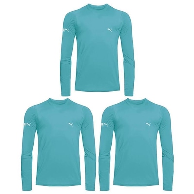 Kit Camisas Térmicas Puma Manga Longa UV50+ - Infantil - 3 unidades - Foto 1