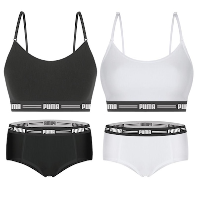 Kit Puma 2 Tops Modal Stretch + 2 Calcinhas Mini Boxer - Feminino - Foto 1