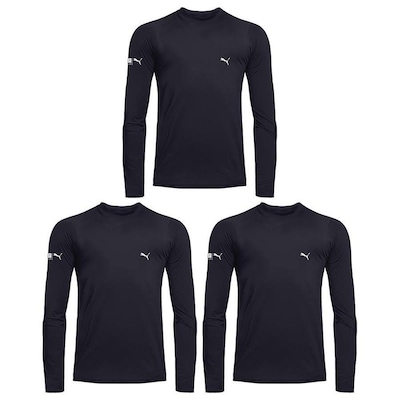 Kit Camisas Térmicas Puma Manga Longa UV50+ - Infantil - 3 unidades - Foto 1