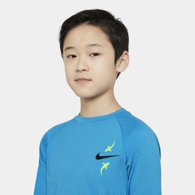 Camiseta de Natação Nike Hydroguard Shark UV - Infantil - Foto 3