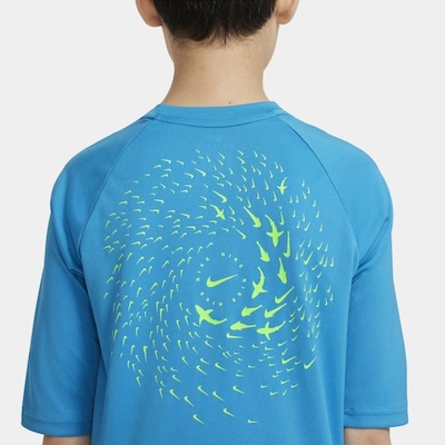 Camiseta de Natação Nike Hydroguard Shark UV - Infantil - Foto 6