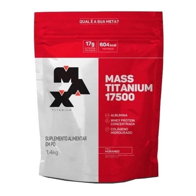 Hipercalorico Mass Max Titanium - Morango - 1,4Kg - Foto 1