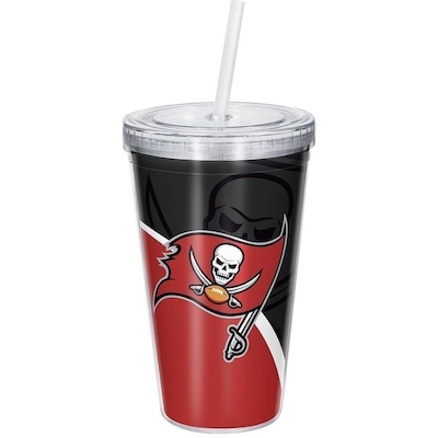 Copo NFL com Canudo Luxo Tampa Bay Buccaneers - Foto 1