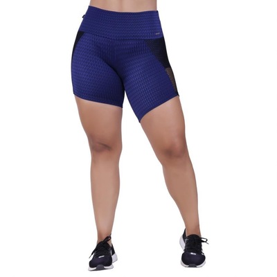 Short Orbis Fitness Meia Coxa Detalhe Tela Cirrê Textura - Feminino - Foto 3