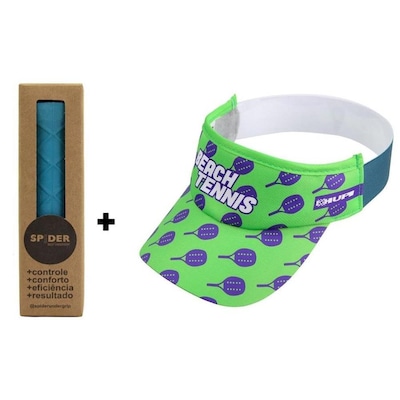 Kit de Beach Tennis com Undergrip Spider Grip + Viseira HUPI - Foto 1
