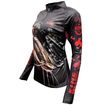 Camiseta de Pesca King Brasil Pirarara Proteção Solar UV50+ - Feminina - Foto 3