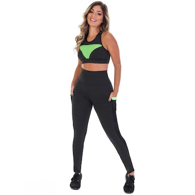 Conjunto Fristyle Fitness Calça Legging e Top Academia - Feminino - Foto 1