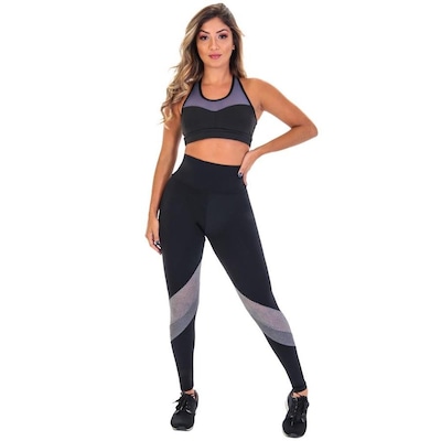 Conjunto Fristyle Fitness Calça Legging e Top Academia - Feminino - Foto 1
