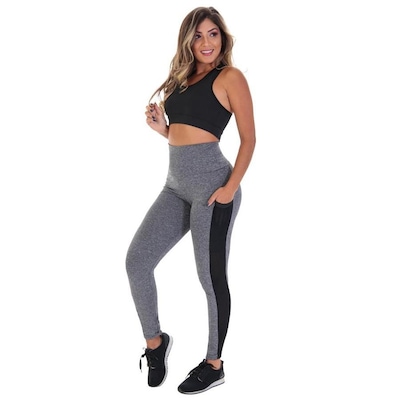 Conjunto Fristyle Fitness Calça Legging com Bolso e Top Academia - Feminino - Foto 3