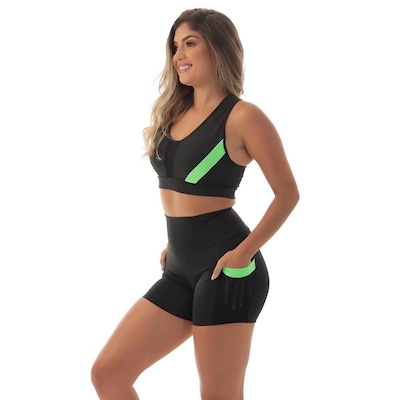 Conjunto Fristyle Fitness Short e Top Academia - Feminino - Foto 2