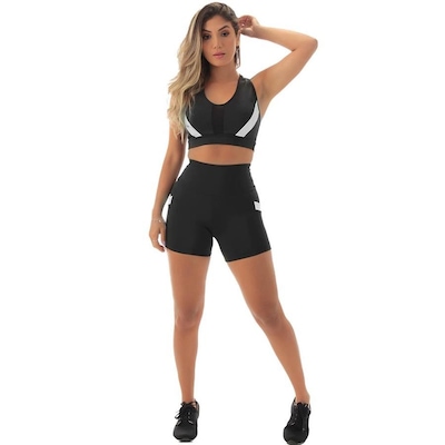 Conjunto Fristyle Fitness Short e Top Academia - Feminino - Foto 1