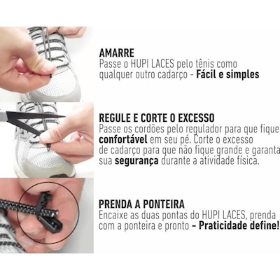 Kit Cadarços Elásticos HUPI Laces com 04 Pares - Foto 6