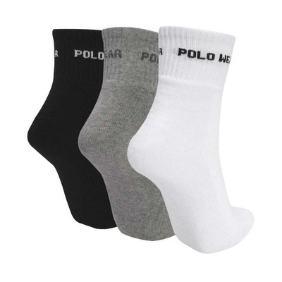 Kit de Meia Cano Longo Polo Wear Liso com 3 Peças - Adulto - Foto 1
