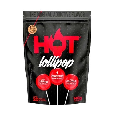 Pirulito Pré-Treino Lollipop Hot Fit - Frutas Vermelhas - 20 unidades - Foto 1