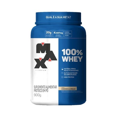 Whey Protein 100% Whey Max Titanium - Cookies & Cream - 900g - Foto 1
