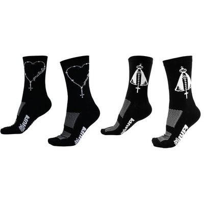 Kit 02 Pares Meia Corrida Ciclismo Hupi Fé Nossa Senhora - Foto 1