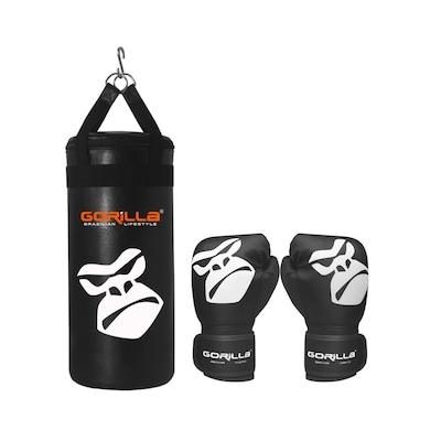 Kit Gorilla Saco De Pancada + Luva Boxe Kit Muay-Thai - Infantil - Foto 2