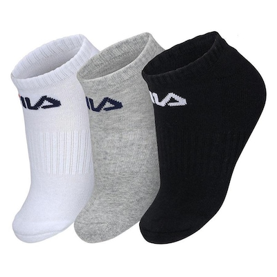 Meia Cano Curto Fila LS330040 com 3 Pares - Adulto - Foto 1