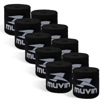 Kit Muvin Bandagem Elástica Boxe Muay Thai - 3 Metros - 5 Pares - Foto 1