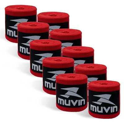Kit Muvin Bandagem Elástica Boxe Muay Thai - 3 Metros - 5 Pares - Foto 1