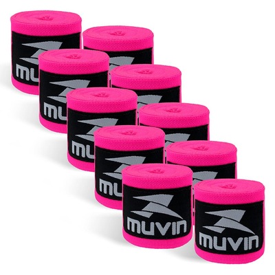 Kit Muvin Bandagem Elástica Boxe Muay Thai - 3 Metros - 5 Pares - Foto 1