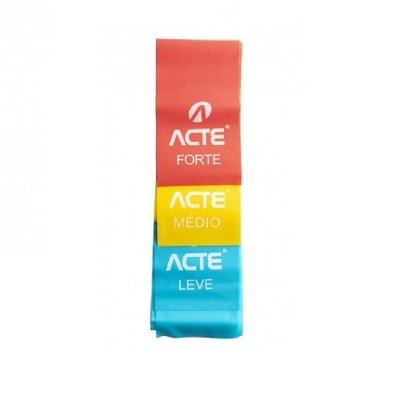 Kit de Faixas Elásticas Acte Sports T13 Latex Band - Tensões Facil, Médio e Difícil - Foto 2