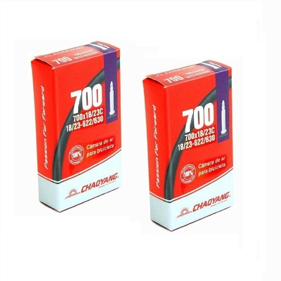 Par Câmara de Ar Speed Chaoyang 700 x 18/23 Bico Presta 48 mm - Foto 1