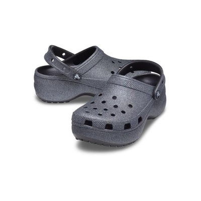 Sandália Crocs Classic Platform Glitter ii Clog Black - Adulto - Foto 4